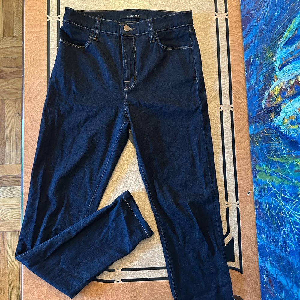 J BRAND Dark Blue / Indigo Wash Mid-Rise Skinny Jeans - Women’s Size 28